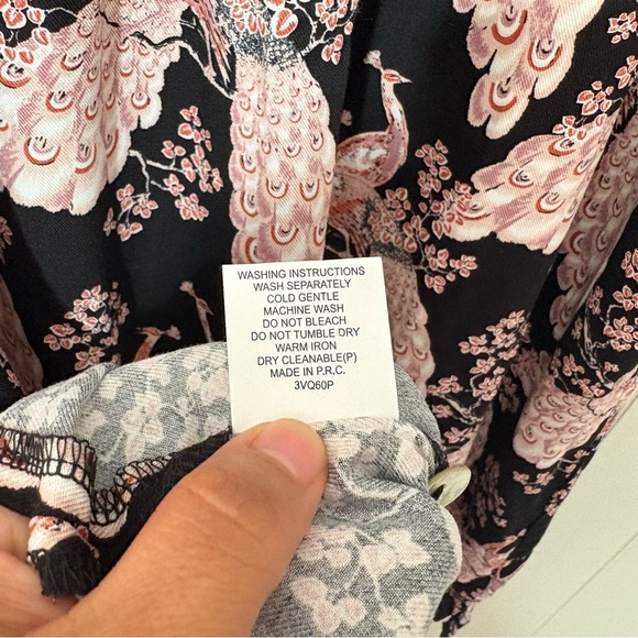 Florence Broadhurst For “GIVONI" Nightdress Japanese Floral Black /Pink Size L - Picture 14 of 14